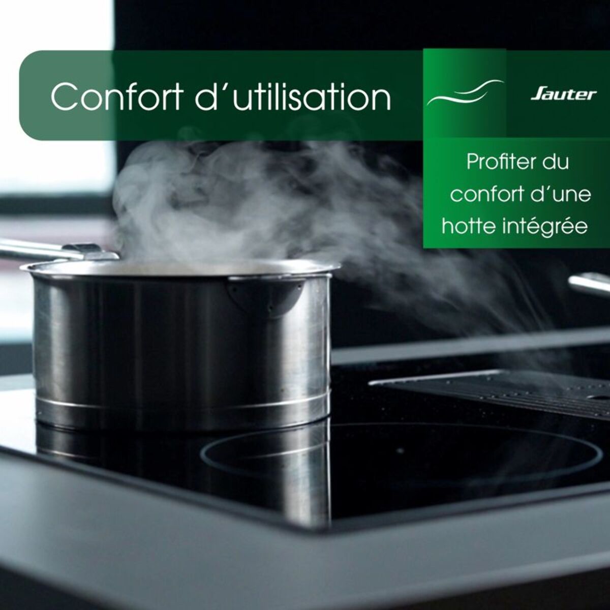Plaque induction aspirante SAUTER SPI2847BH Piano