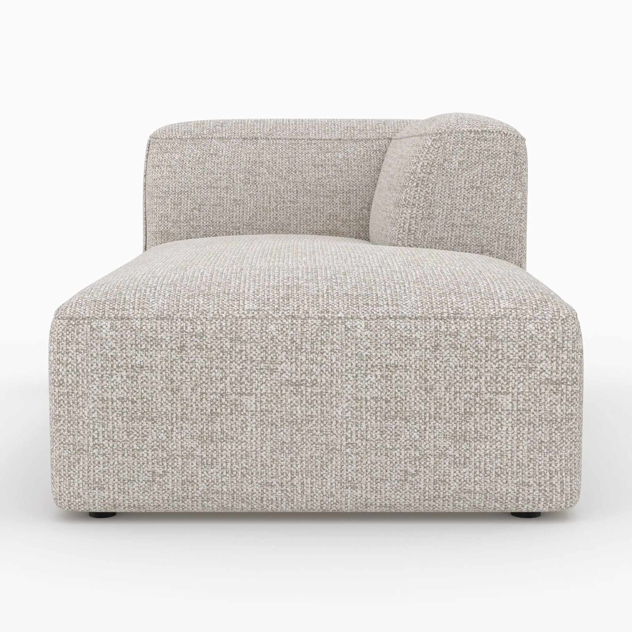 Méridienne d'angle à droite pour canapé modulable en tissu beige - Hestia