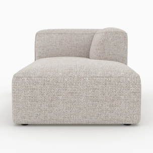Méridienne d'angle à droite pour canapé modulable en tissu beige - Hestia