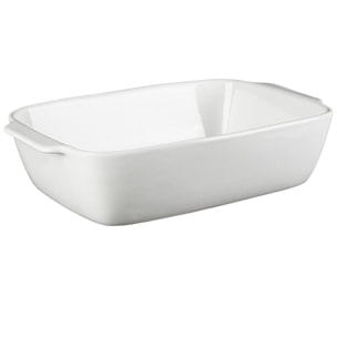 Fuente de horno rectangular 25x8x40cm en gres blanco masterpro