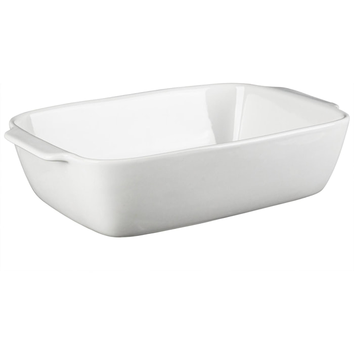 Fuente de horno rectangular 25x8x40cm en gres blanco masterpro