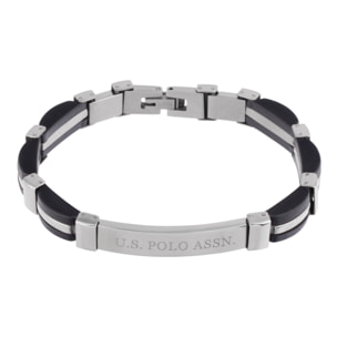 Bracciale U.S. Polo Assn. In acciaio inossidabile con inserti neri