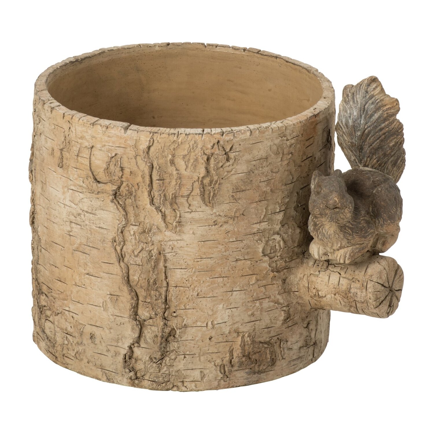 J-Line Cache-pot écureuil - ciment - beige/marron - medium