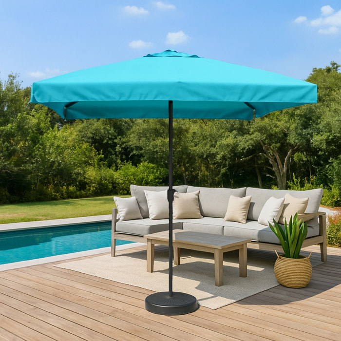 Parasol droit carré 3 x 3 m bleu PALMIA
