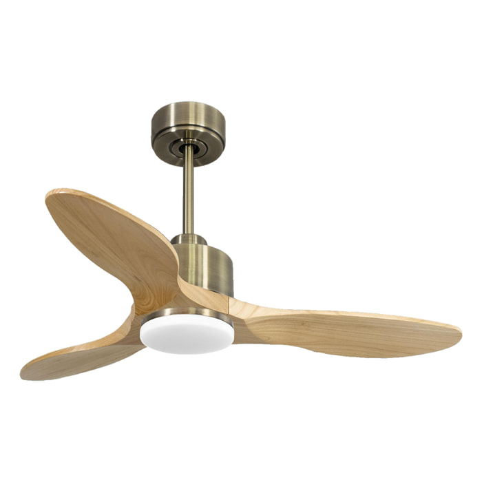 Ventilateur de plafond Réversible  Thermostat Dimmable Wifi Moteur à courant continu Toits en pente Télécommande Lumière à trois tons Hypersilence Mémoire
