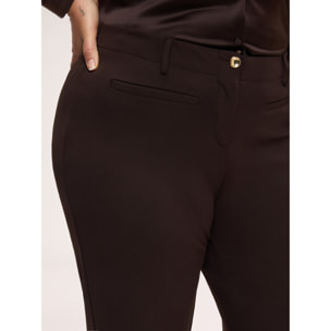 Fiorella Rubino - Pantaloni Wide Leg in tessuto stretch - Marrone