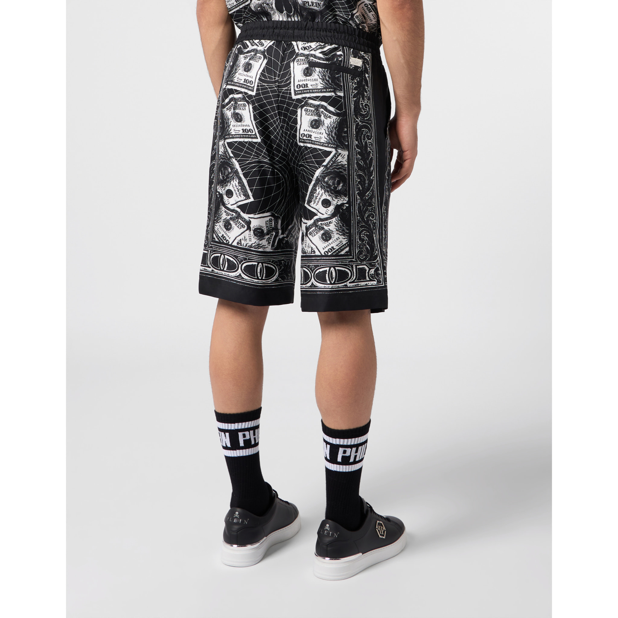 PHILIPP PLEIN Bowling Shorts Skull Dollar