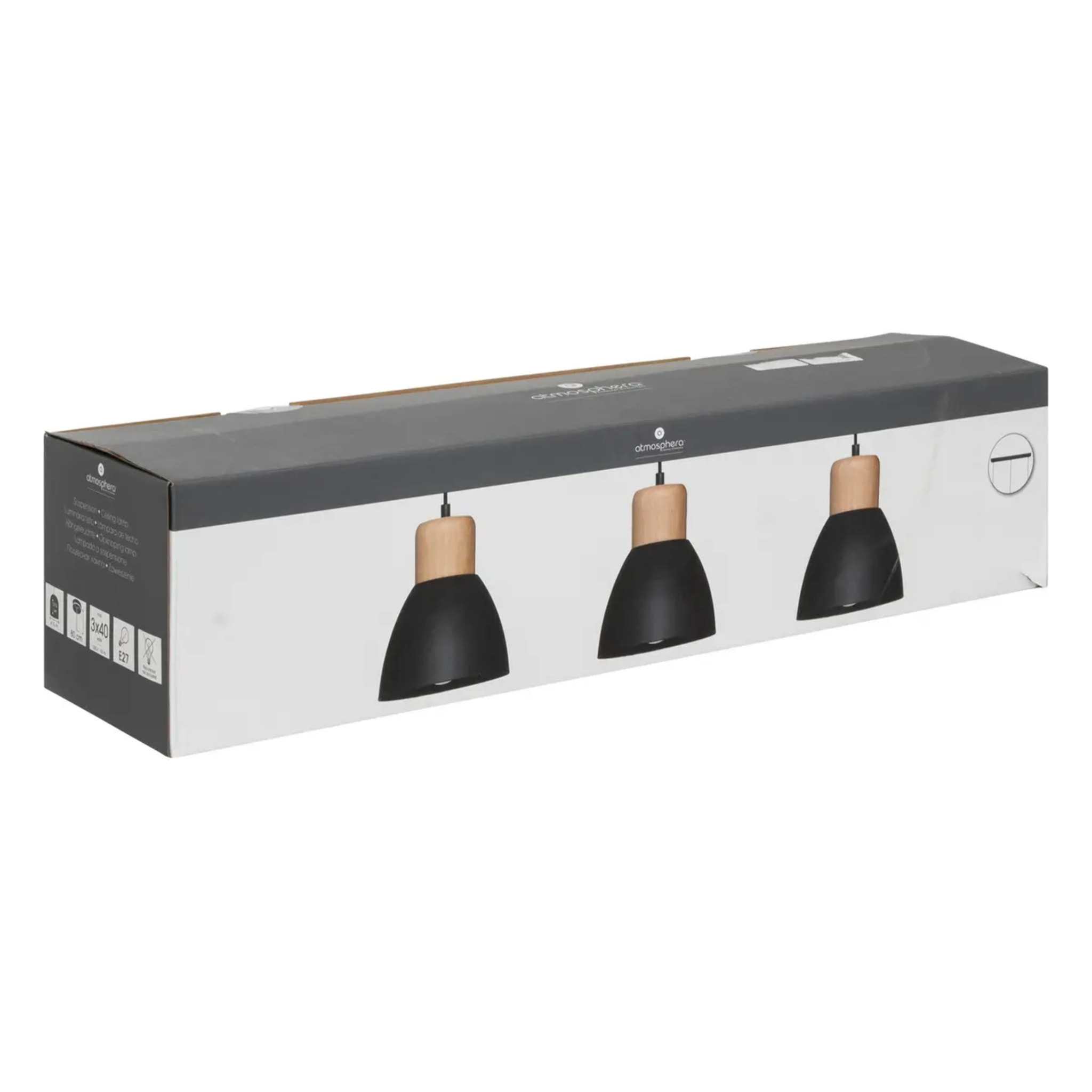Suspension "Desy" métal noir L64cm
