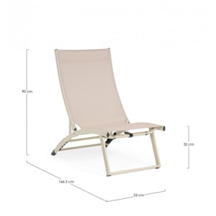 Set di 2 poltrone reclinabili TAYLOR in alluminio e textilene beige