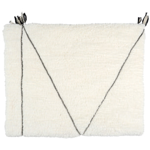 Plaid Sherpa Blanc Motif Triangle 130x160cm