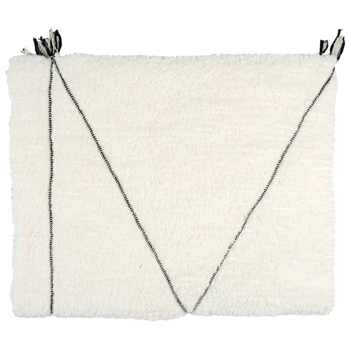 Plaid Sherpa Blanc Motif Triangle 130x160cm