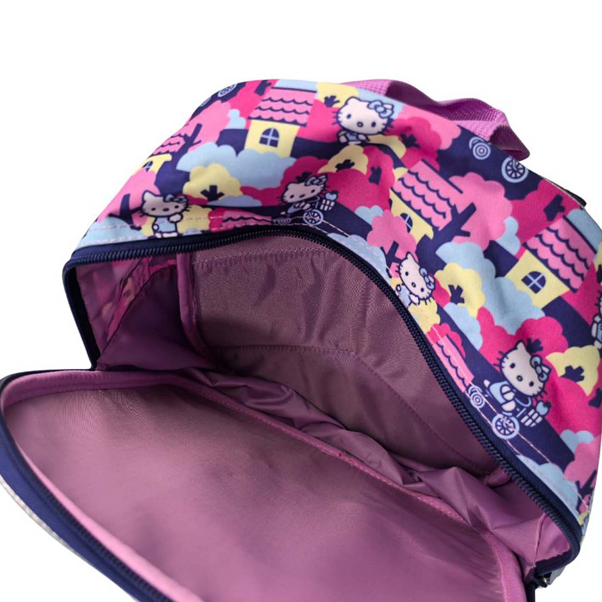 Hello Kitty Mochila Preescolar 3D. Bolsillo lateral. Espaldera acolchada.