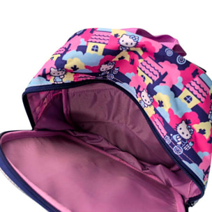 Hello Kitty Mochila Preescolar 3D. Bolsillo lateral. Espaldera acolchada.