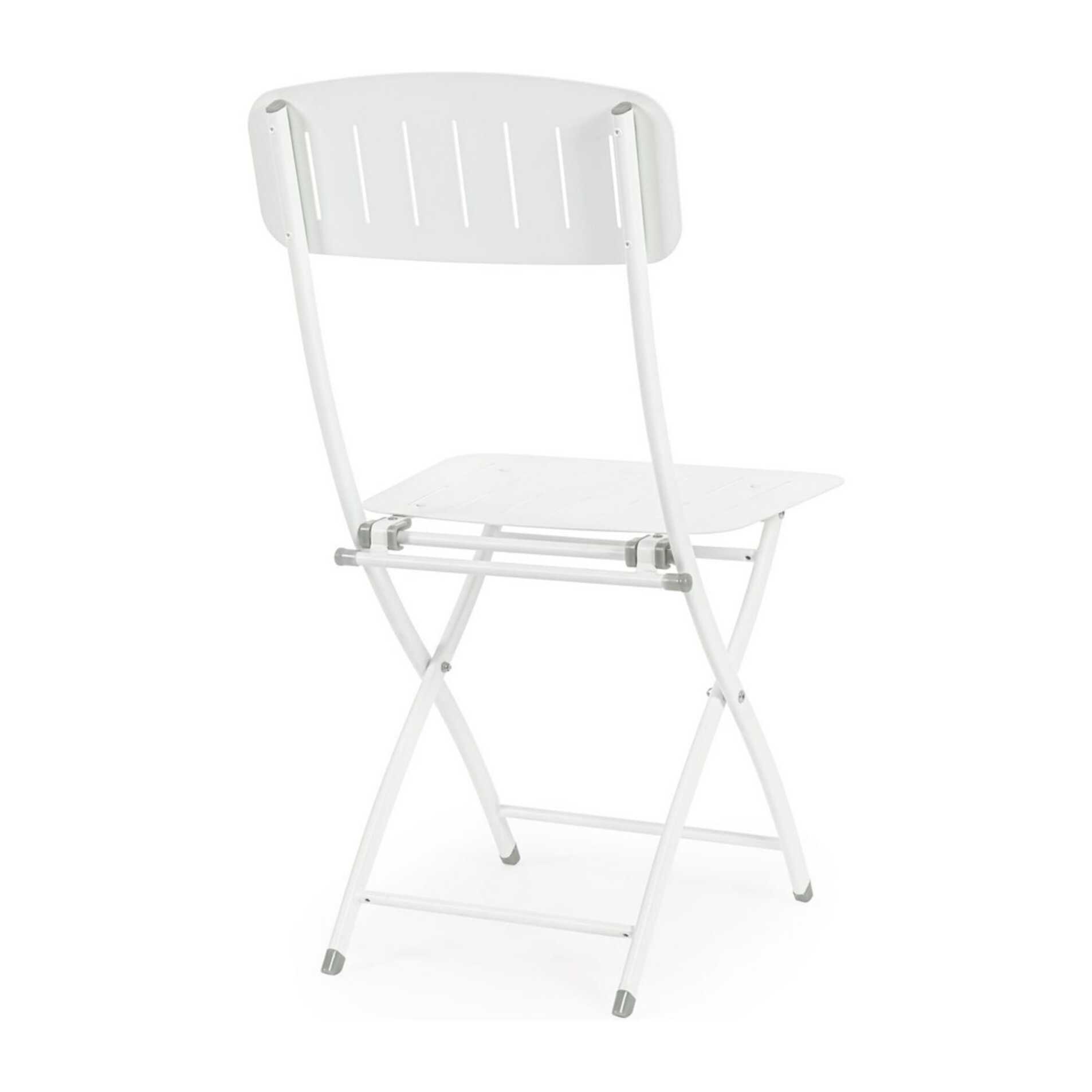Set di sedie pieghevoli, YVONNE in acciaio bianco