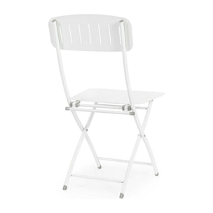 Set di sedie pieghevoli, YVONNE in acciaio bianco