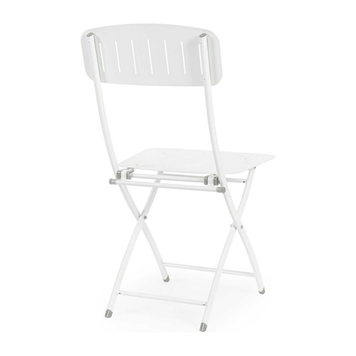 Set di sedie pieghevoli, YVONNE in acciaio bianco