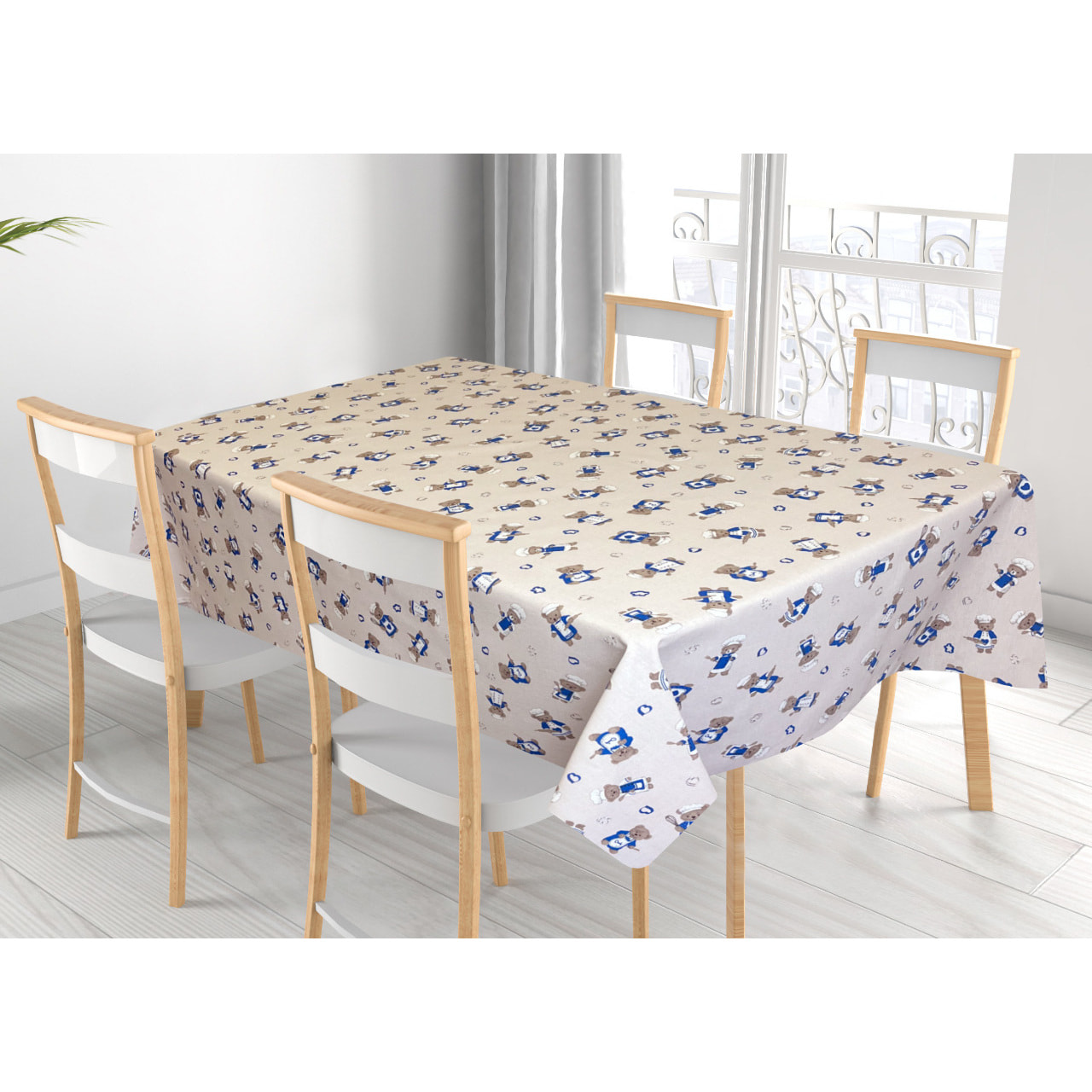 Tovaglia Cucina In 100% Cotone Made In Italy Disegno Orsetti Chef Vari Colori