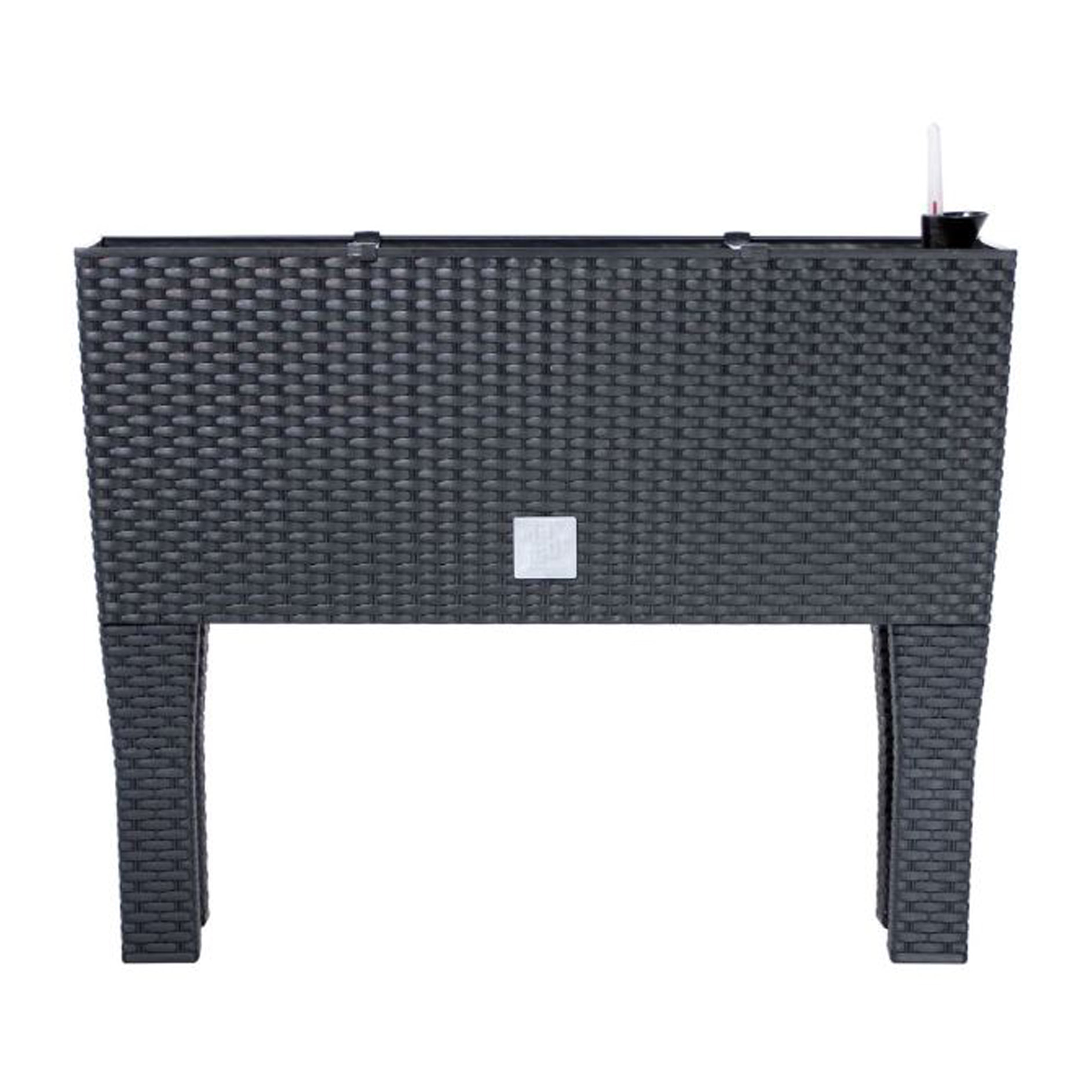 Jardinera alta rectangular 30 litros con autorriego color antracita 60 x 25 x 46 cm con patas
