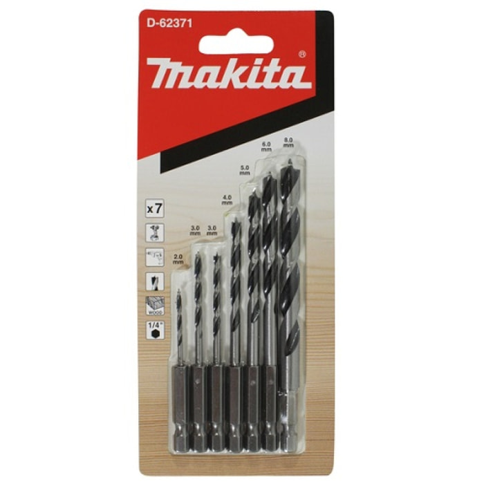 MAKITA Juego de brocas para madera 7 - D-62371