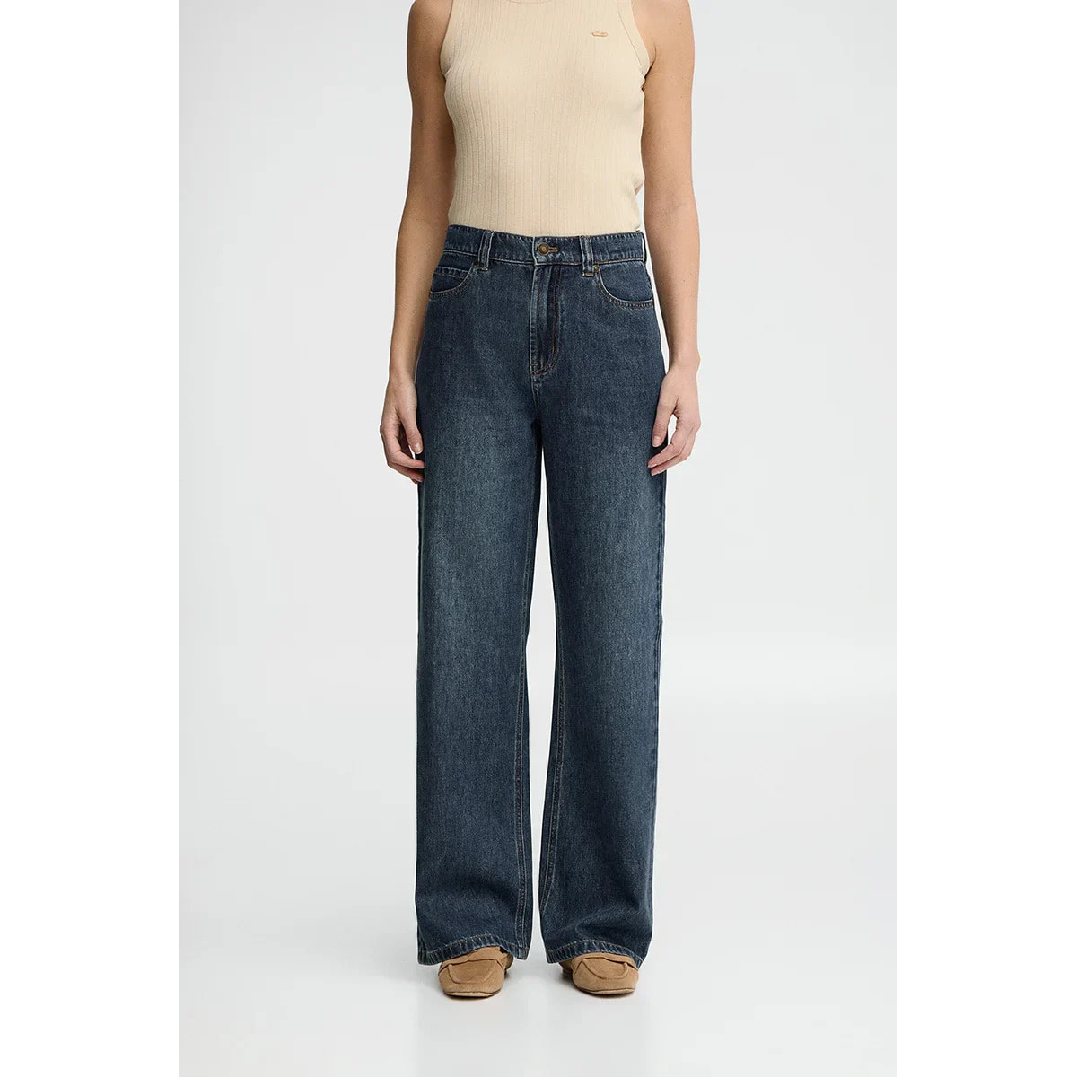 Jeans in denim blu medio dal fit amplio Polo Club