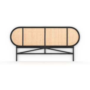 Tête de lit en rotin naturel et noir 160 cm - Navahino
