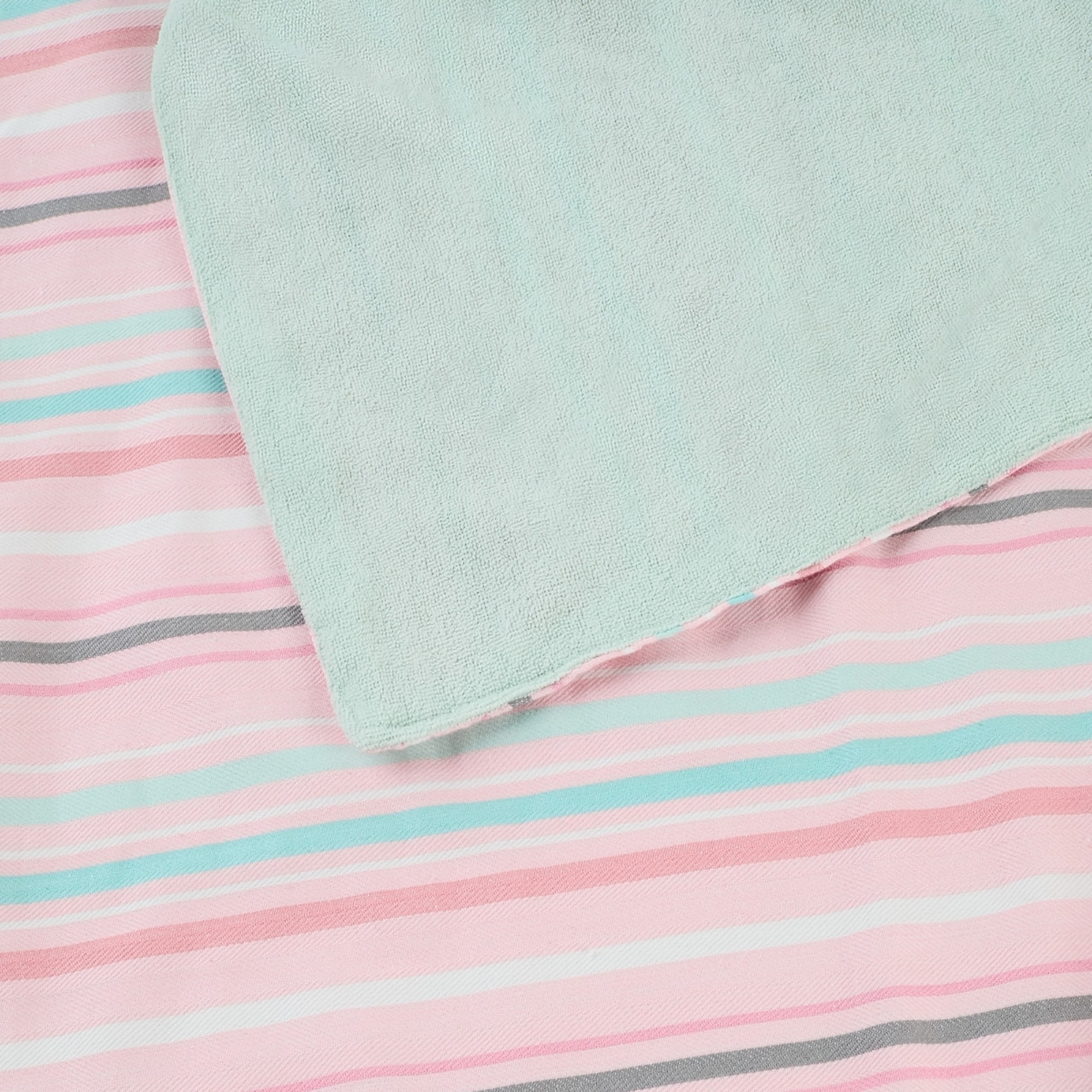 Toalla de playa rayas tejidas y rizo Numi color rosa Algodón