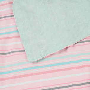 Toalla de playa rayas tejidas y rizo Numi color rosa Algodón