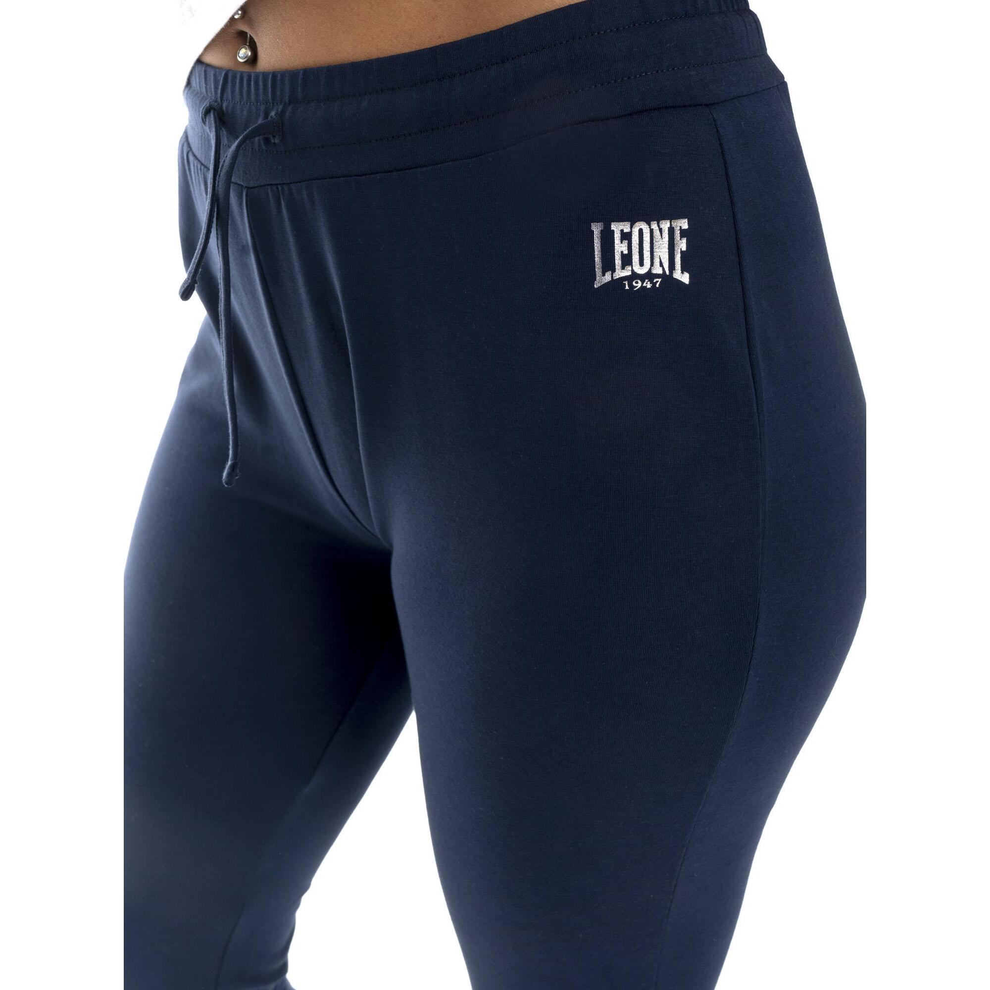 Pantalón de mujer de algodón sin forro polar con puños Leone Basic