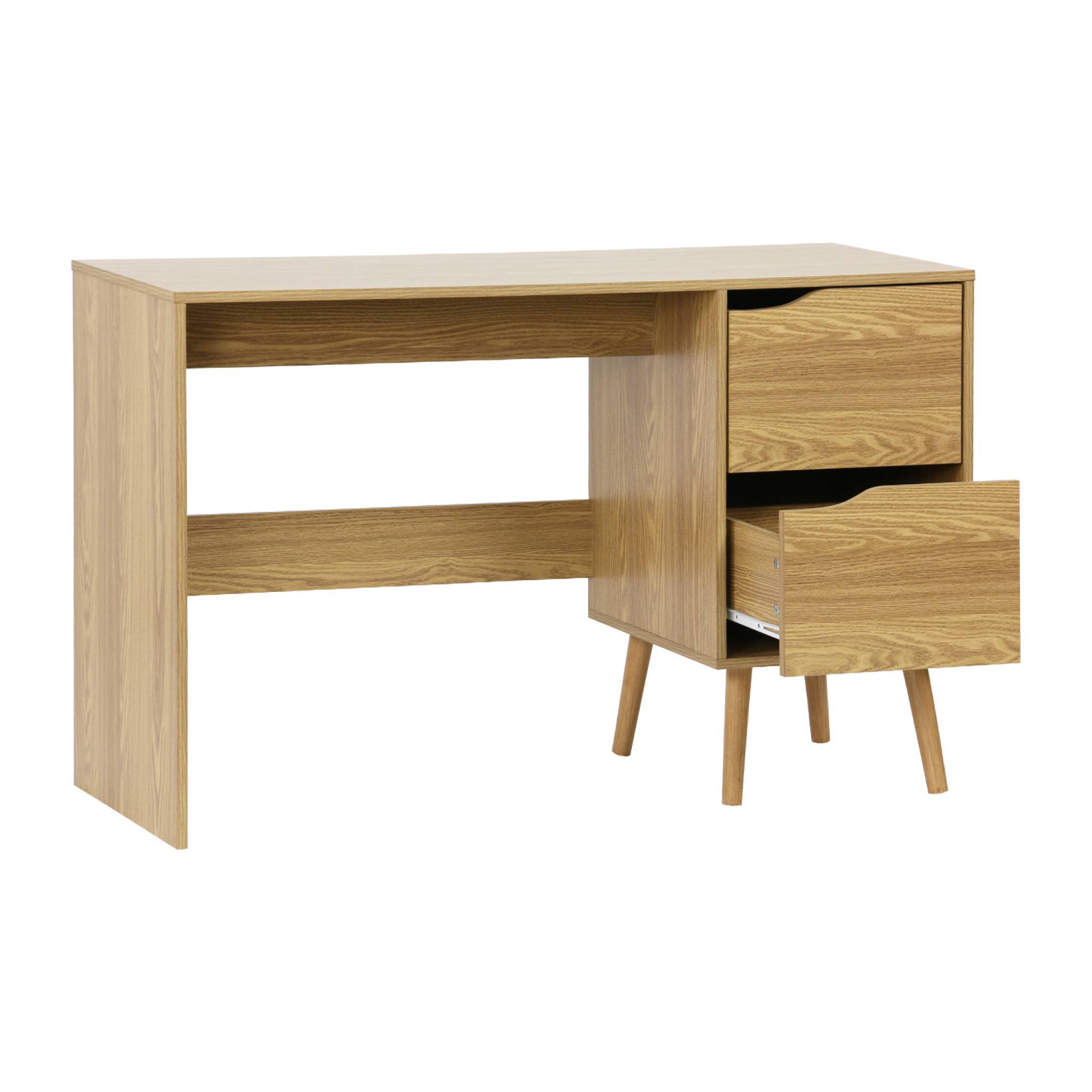 Bureau à 2 tiroirs effet frêne