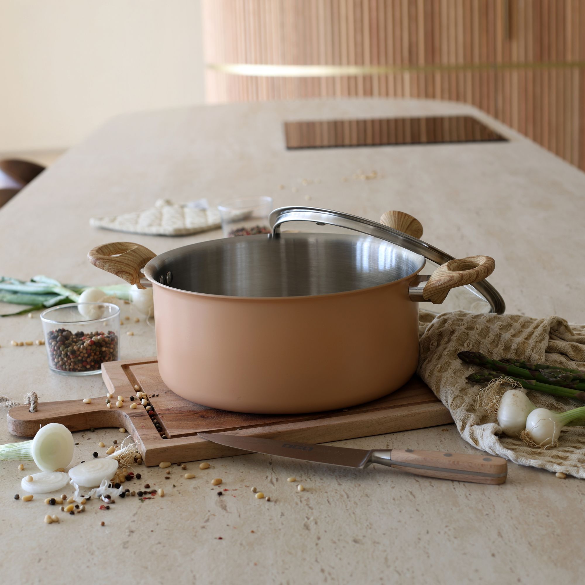 Batterie de cuisine 8 pièces en acier inoxydable - tous feux EASYNOX