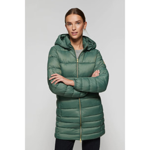 Cappotto Corinne verde ultralight con cappuccio e particolari Polo Club