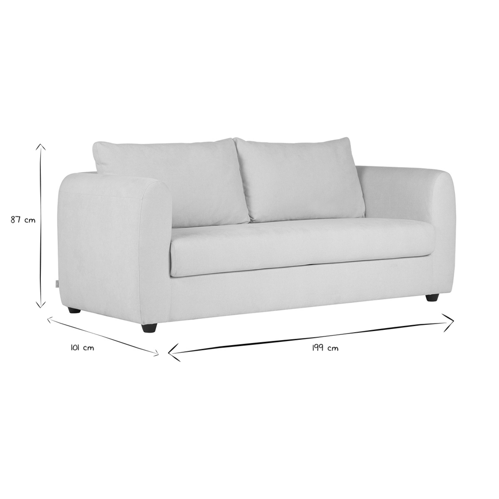 Canapé convertible 3 places en tissu effet velours beige HARLO