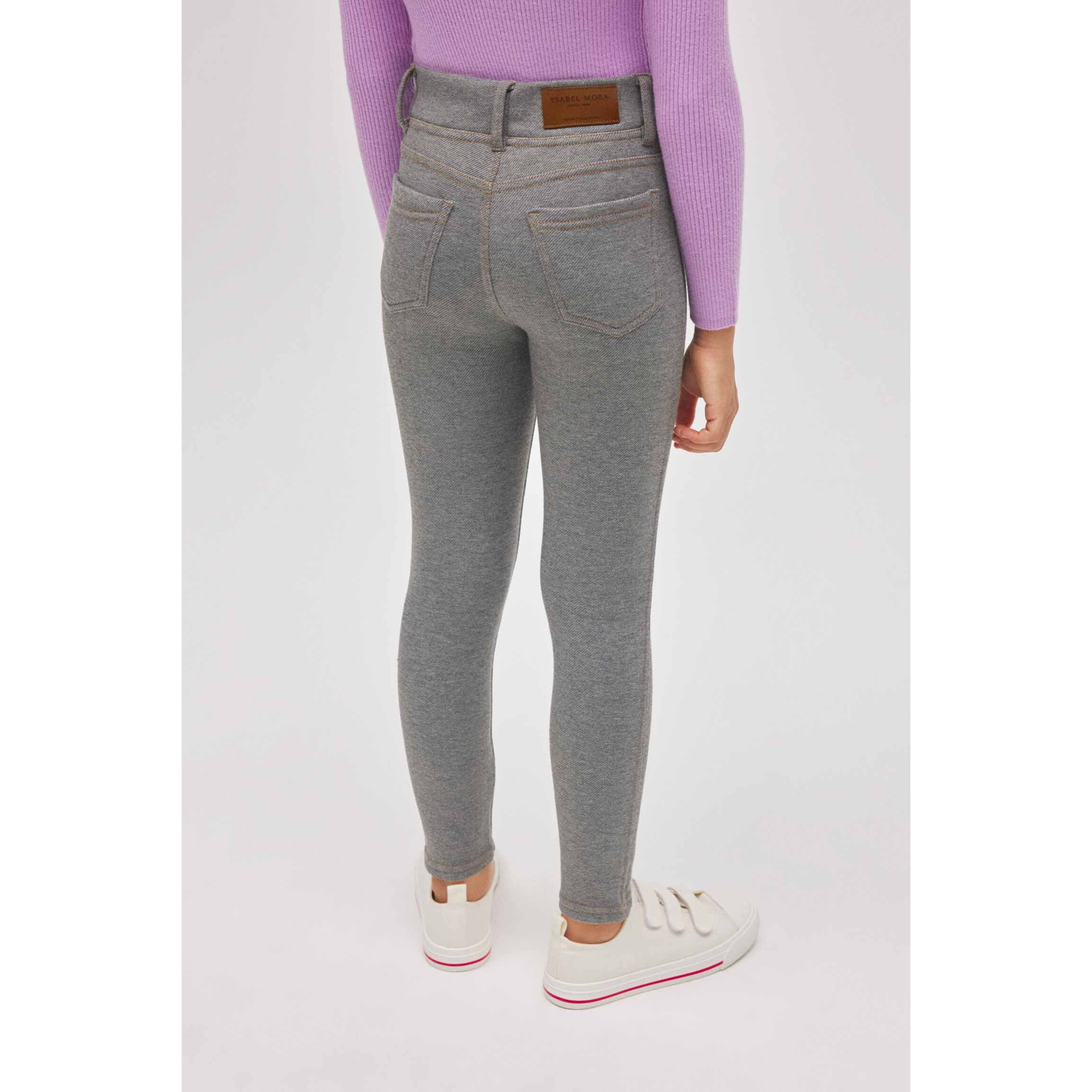 Leggings termici effetto denim grigio per bambine