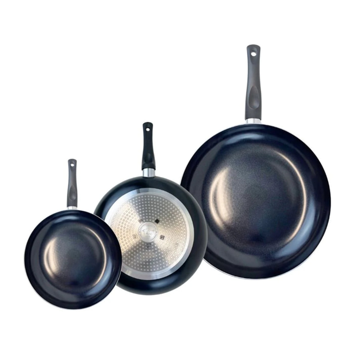 Ensemble de 3 Poêles de cuisson 20, 24 et 32 cm et 4 faitouts 12, 16, 20 et 24 cm Elo Prima Brillant