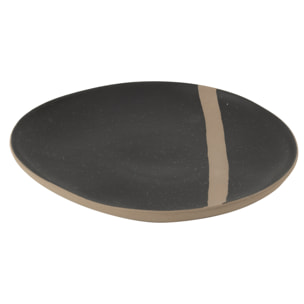 J-Line assiette - céramique - noir/taupe - large
