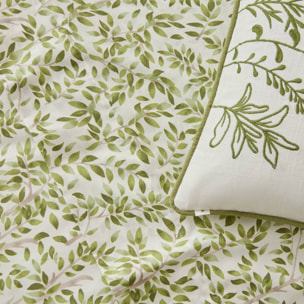 Sábana algodón hojas Grama color verde