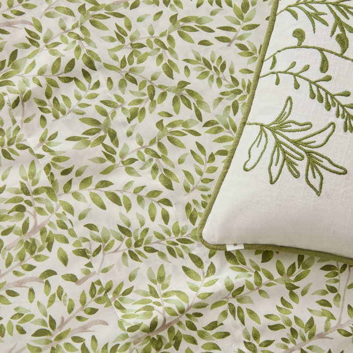 Sábana algodón hojas Grama color verde