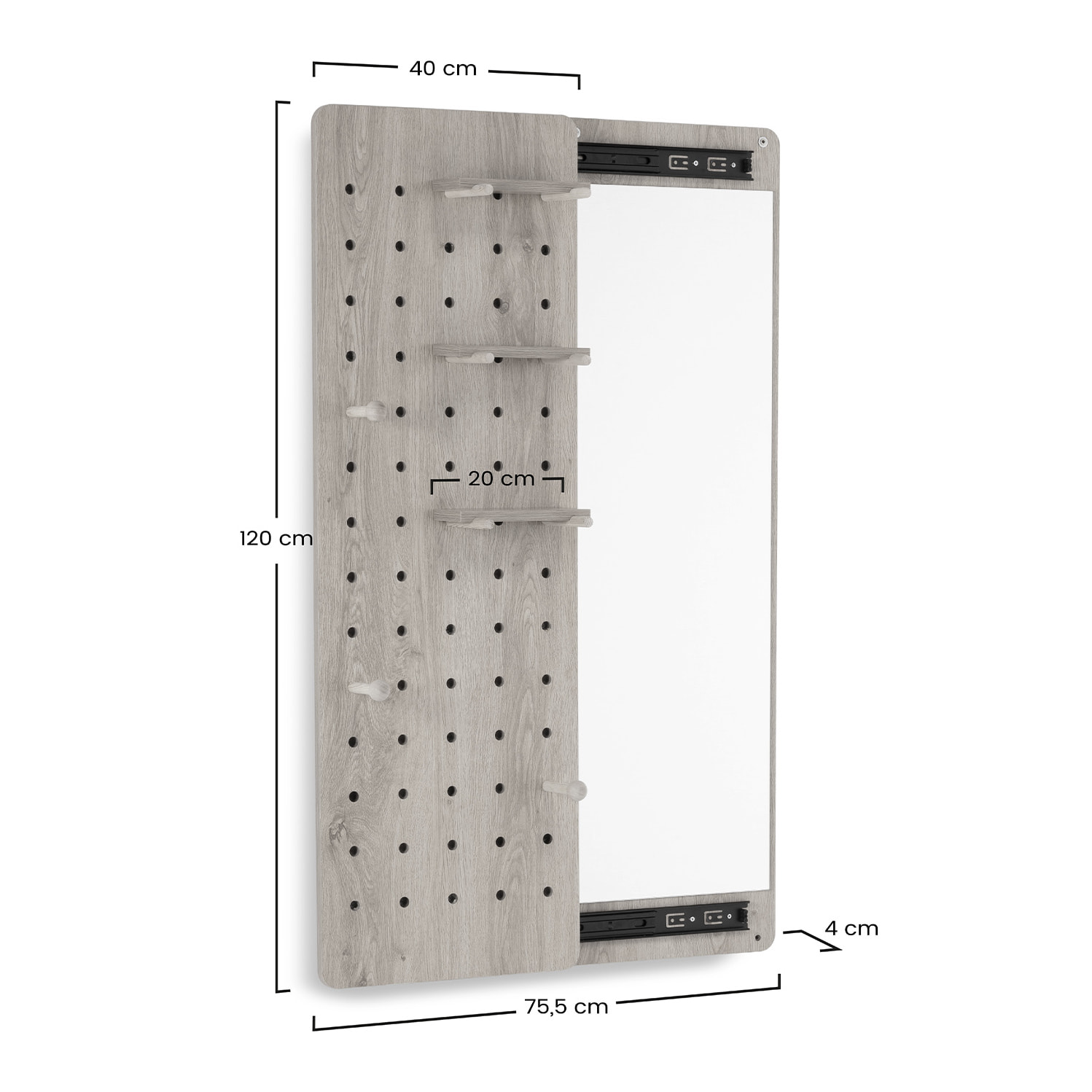 Mueble recibidor con espejo Verona efecto Roble