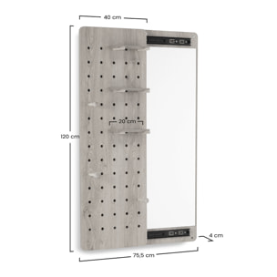 Mueble recibidor con espejo Verona efecto Roble
