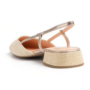 Sabot con tacco 3 cm - BEIGE