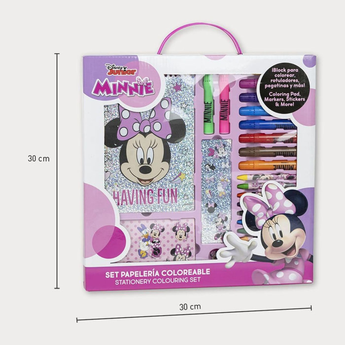 Conjunto De Papelería Coloreable Minnie 30.0 X 30.0 X 2.5 Cm