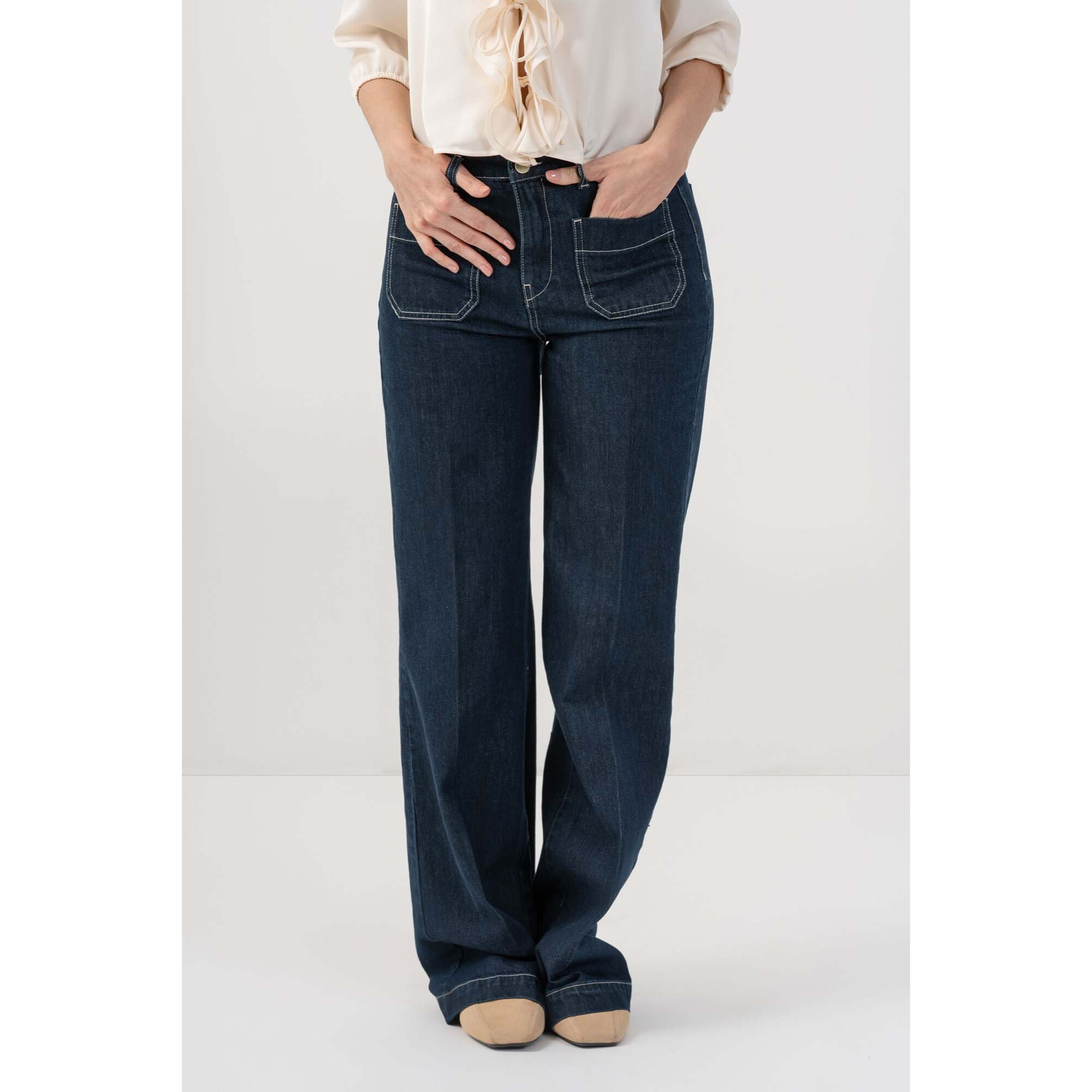 Kocca - Pantaloni in denim wide-leg Donna