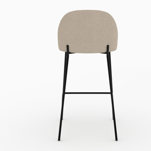 Lot de 2 chaises pour îlot central en tissu bouclé crème 66 cm - Karl