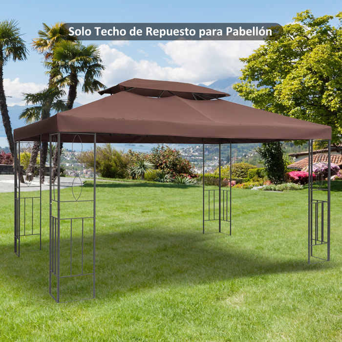 Techo Reemplazo para Carpa Pabellón de Poliéster 3x4m Café