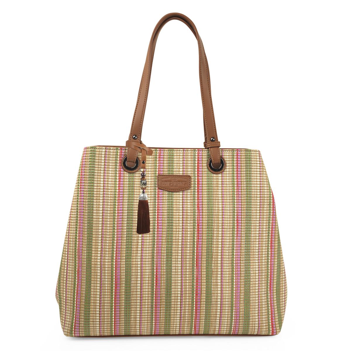 Bolso Shopper-Tote Lois Charlotte Verde-Rosa