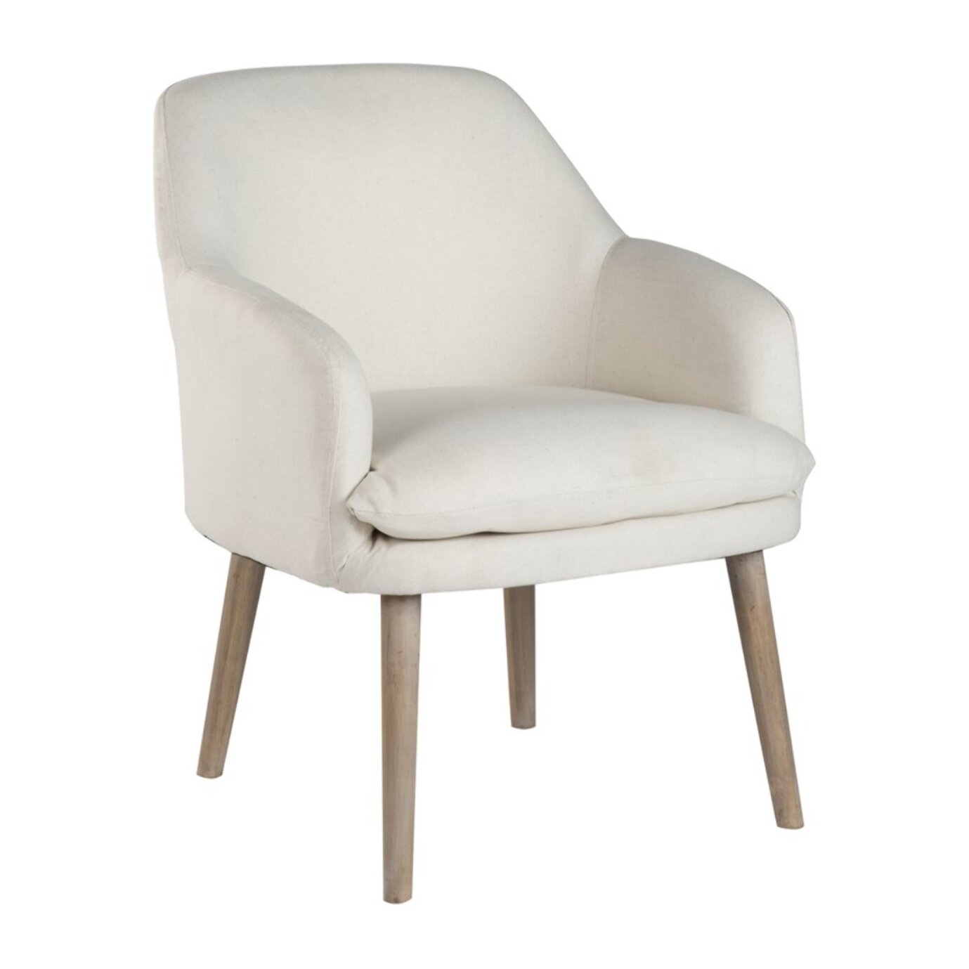 Fauteuil Mara -bois et tissu-couleur beige 60 x 79 x 65 cm