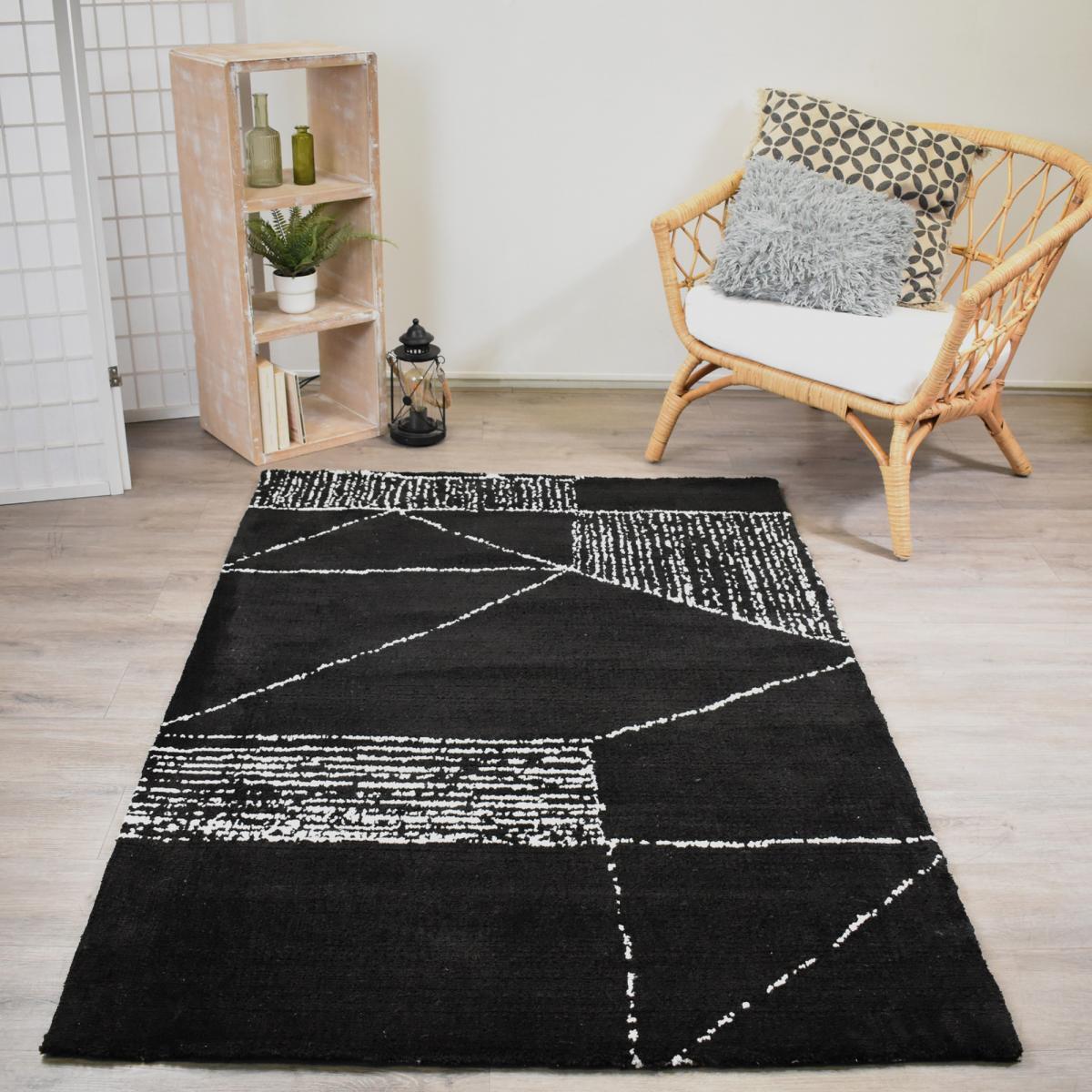 Tapis tufté à la main aux motifs géométriques