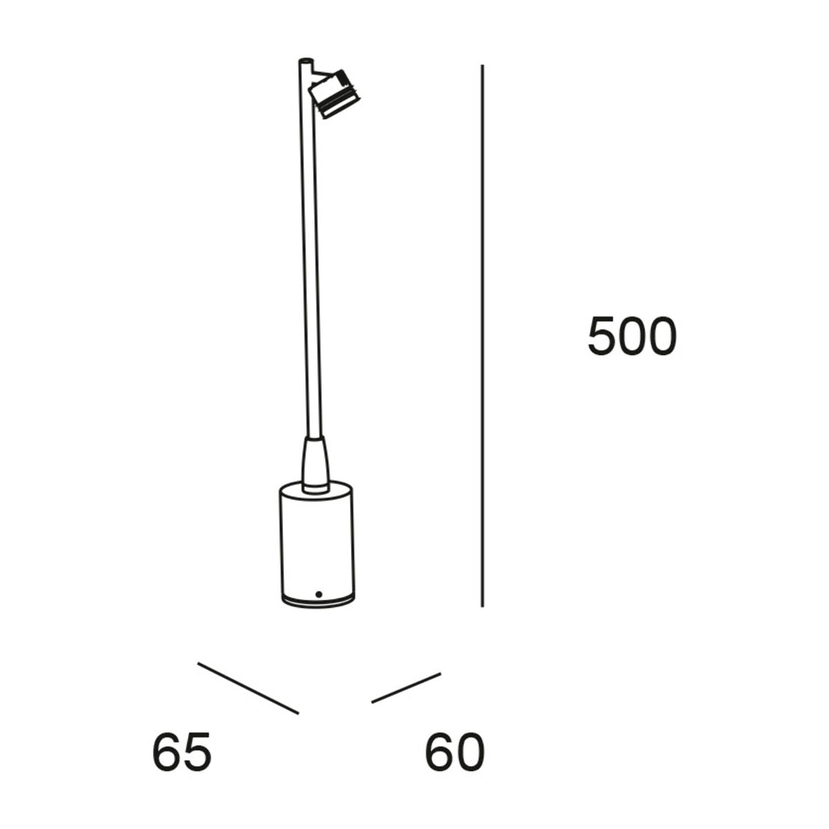 Forlight Fint baliza negra con led blanco cálido 3000K