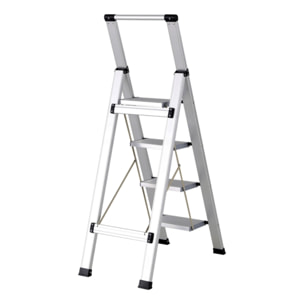 Scala piatta 4 Gradini in alluminio galvanizzato antiscivolo portata 150 kg