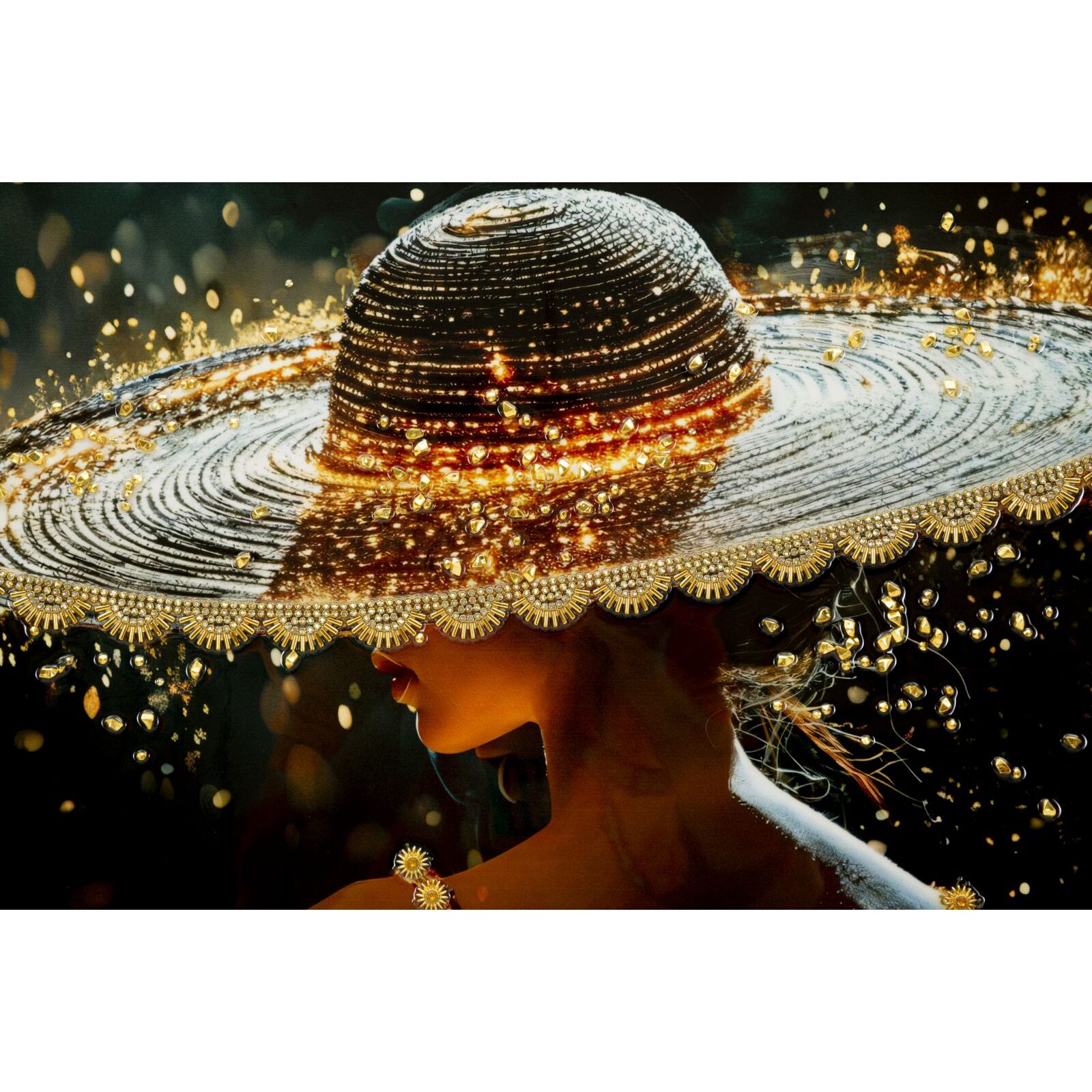 STAMPA DECORATA SU TELA LACCATA C/CORNICE ILLUMY -B- CM 62X3,5
X92